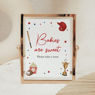 Affiche Baby shower de baseball Les bébés sont doux