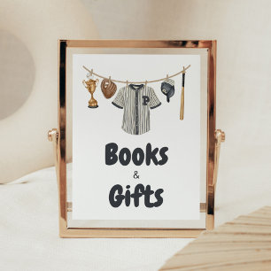 Affiche Baby shower de baseball Little Slugger Livres et c