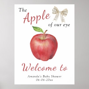 Affiche Baby shower de bienvenue aux pommes Watercolor