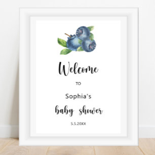 Affiche Baby shower de bleuets