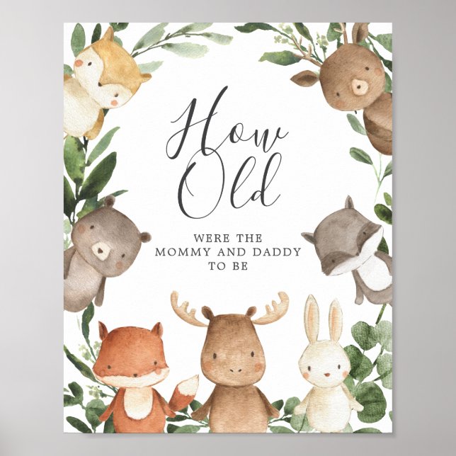 Affiche Baby shower De Bois Quel Âge Ont-Ils Joué (Devant)