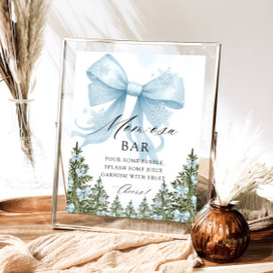 Affiche Baby shower de boue bleu hiver Maman-osa Bar