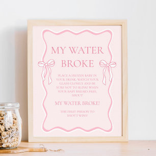 Affiche Baby shower de boue rose My Water Broke Jeu