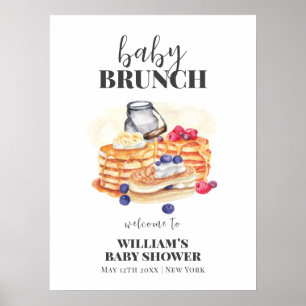 Affiche Baby shower de brunch au lait moderne Bienvenue