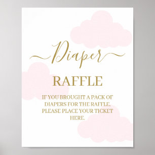 Affiche Baby shower de calcaire Signal nuages