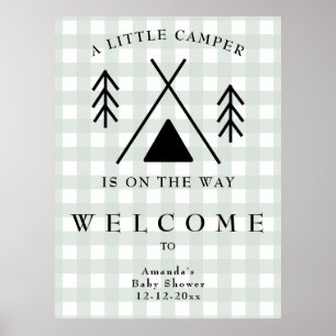Affiche Baby shower de camping de bienvenue
