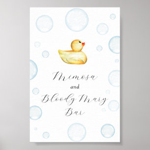 Affiche Baby shower de canard en caoutchouc Mimosa et Bloo