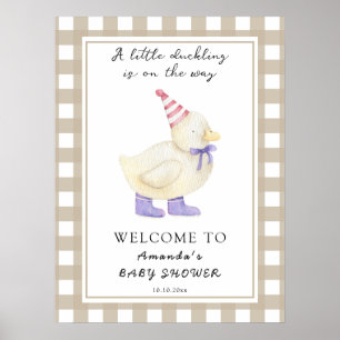 Affiche Baby shower de canard mignon
