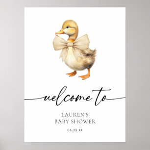 Affiche Baby shower de canard neutre entre les sexes