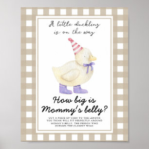 Affiche Baby shower de canard - quelle taille est le jeu d