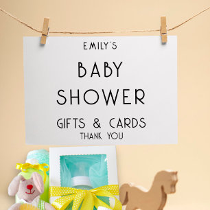 Affiche Baby shower de cartes cadeau Noir Blanc