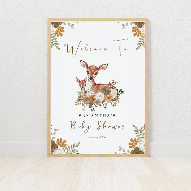 Affiche baby shower de cerfs et de cerfs de maman (Créateur téléchargé)
