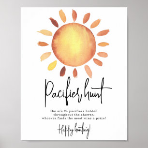 Affiche Baby shower de chasse au Pacifique de Sunshine