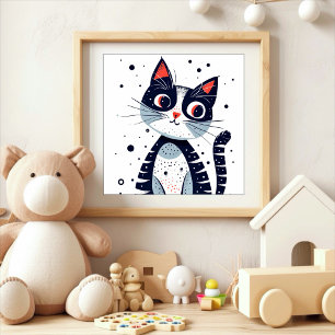 Affiche Baby shower de chats Cute Kitty