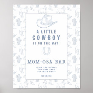 Affiche Baby shower de cowboy bar Momosa