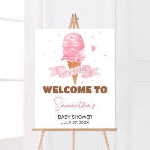 Affiche Baby shower de crème glacée