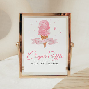 Affiche Baby shower de crème glacée Déchets Raffle