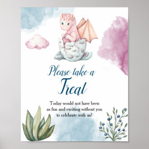 Affiche Baby shower de dragon : un symbole d'affiche