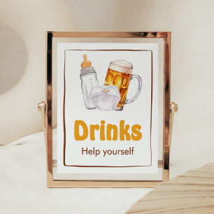 Affiche Baby shower de fête de la bière