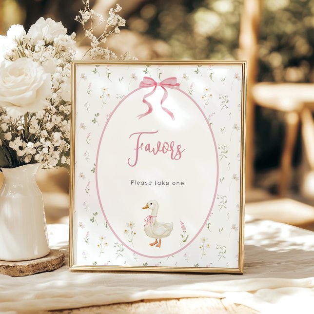 Affiche Baby shower de fille d'oie sotte Faveurs (Créateur téléchargé)