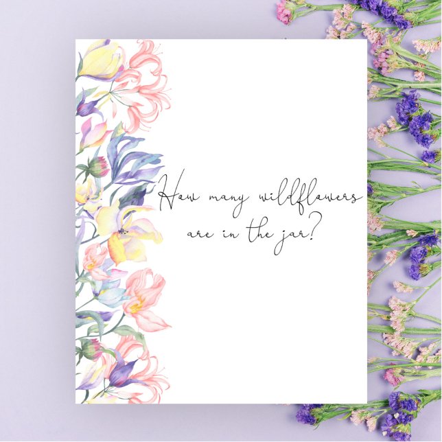 Affiche Baby shower de fleurs Devinez combien de fleurs sa (Créateur téléchargé)