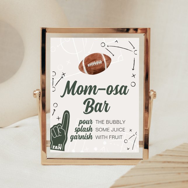 Affiche Baby shower de football Maman Osa Bar (A Little All Star Baby Shower Mom Osa Bar Sign)
