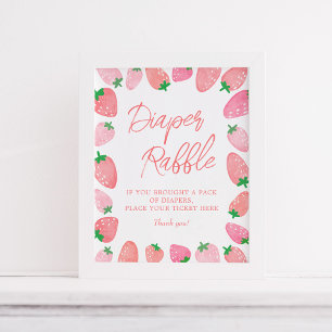 Affiche Baby shower de fraise de fraise de papier