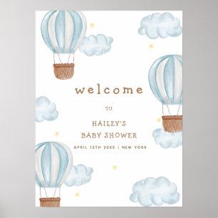 Affiche Baby shower de garçon Cloud Air Chaud Cute