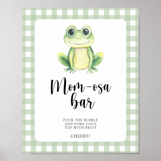 Affiche Baby shower de grenouille - bar Momosa (Devant)