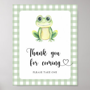 Affiche Baby shower de grenouille - Merci pour venir