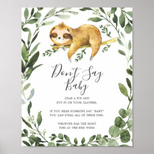 Affiche Baby shower de la fentes couché ne pas dire bébé s