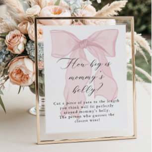 Affiche Baby shower de la fille de la boule rose Quelle ta