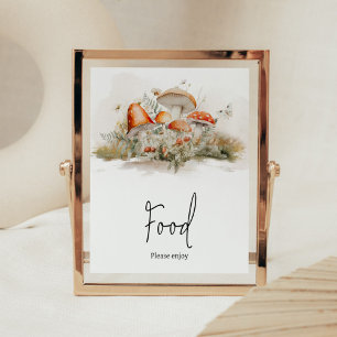 Affiche Baby shower de la forêt de champignons enchanté