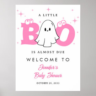 Affiche Baby shower de la petite fille Halloween Boo Bienv