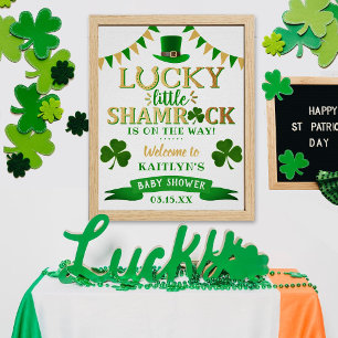 Affiche Baby shower de la Saint-Patrick du Petit Shamrock