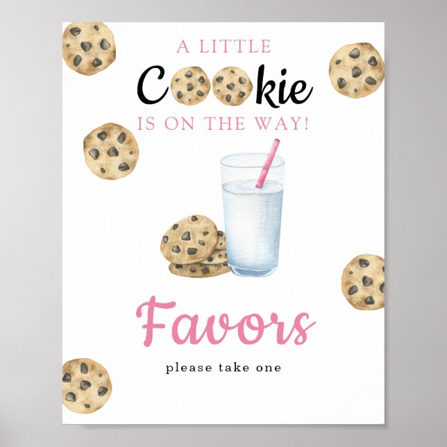 Affiche Baby shower de lait d'aquarelle - Faveurs (Devant)