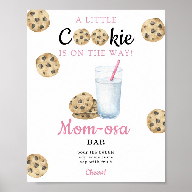 Affiche Baby shower de lait Momosa bar (Devant)