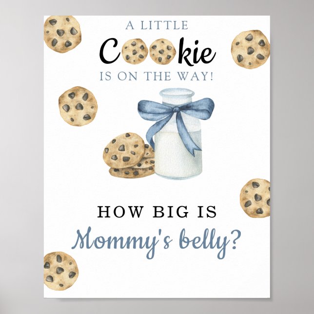 Affiche Baby shower de lait - Quelle taille a le ventre de (Devant)