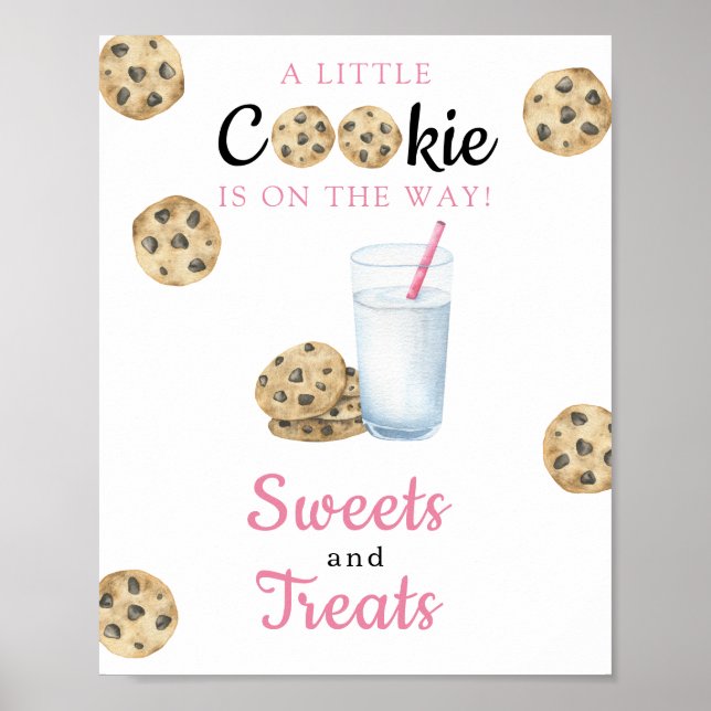 Affiche Baby shower de lait Sucres et friandises (Devant)