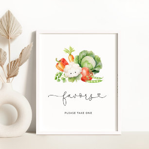 Affiche Baby shower de légumes cultivés localement Faveurs