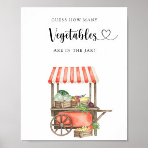 Affiche Baby shower de légumes locaux - combien de légumes