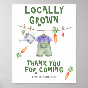 Affiche baby shower de légumes - Merci pour venir