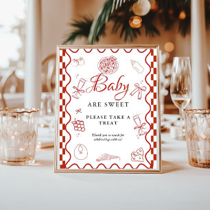 Affiche Baby shower de livraison spéciale Pizza Signer pré
