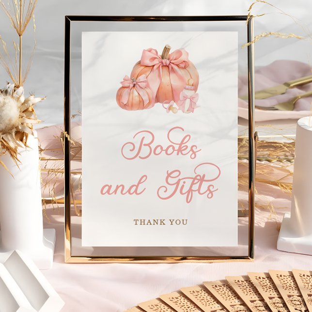 Affiche Baby shower de livres et de cadeaux petits Citroui (Créateur téléchargé)