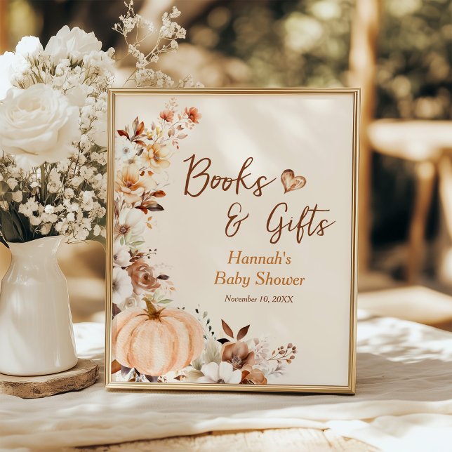 Affiche Baby shower de livres et de cadeaux pour petits Ci (Créateur téléchargé)