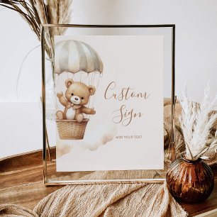 Affiche Baby shower de l'ours en peluche Boho Custom