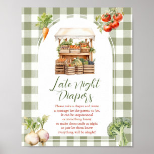 Affiche Baby shower De Marché Cultivé Localement Late Nigh