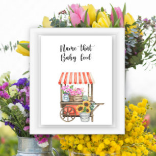 Affiche baby shower de marché des agriculteurs - nom que b