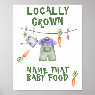 Affiche baby shower de marché des agriculteurs - nom que b