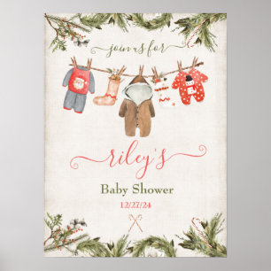 Affiche Baby shower de Noël